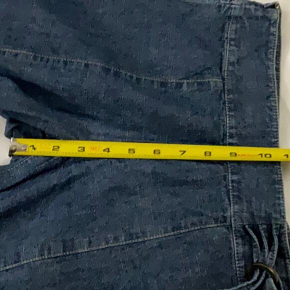 Calvin Klein Wide Leg Side Tie Denim Jeans 2 Boho 70s Look Festival Hippie EDM - Picture 10 of 12